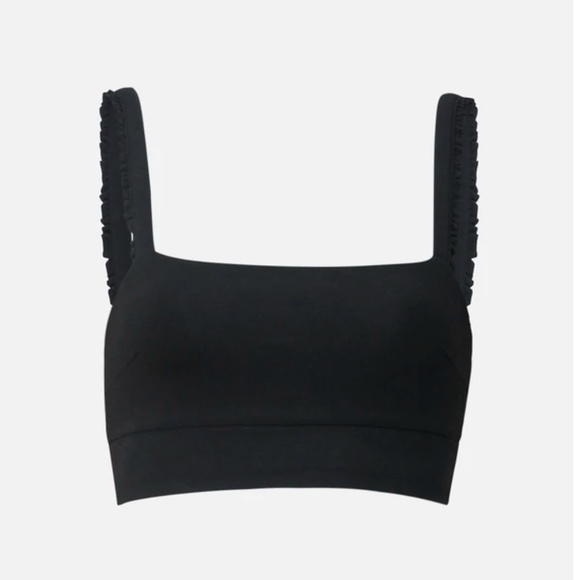SINCERELY JULES FOR BANDIER The Rue Ruffle Bra- Black - Picture 1 of 4